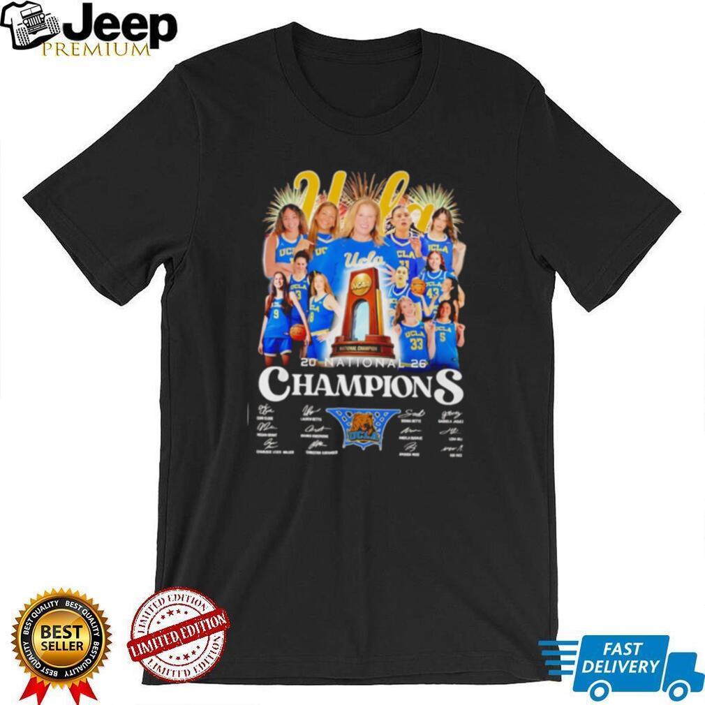UCLA Bruins 2026 National Champions Celebration Team & Coach signatures T Shirt