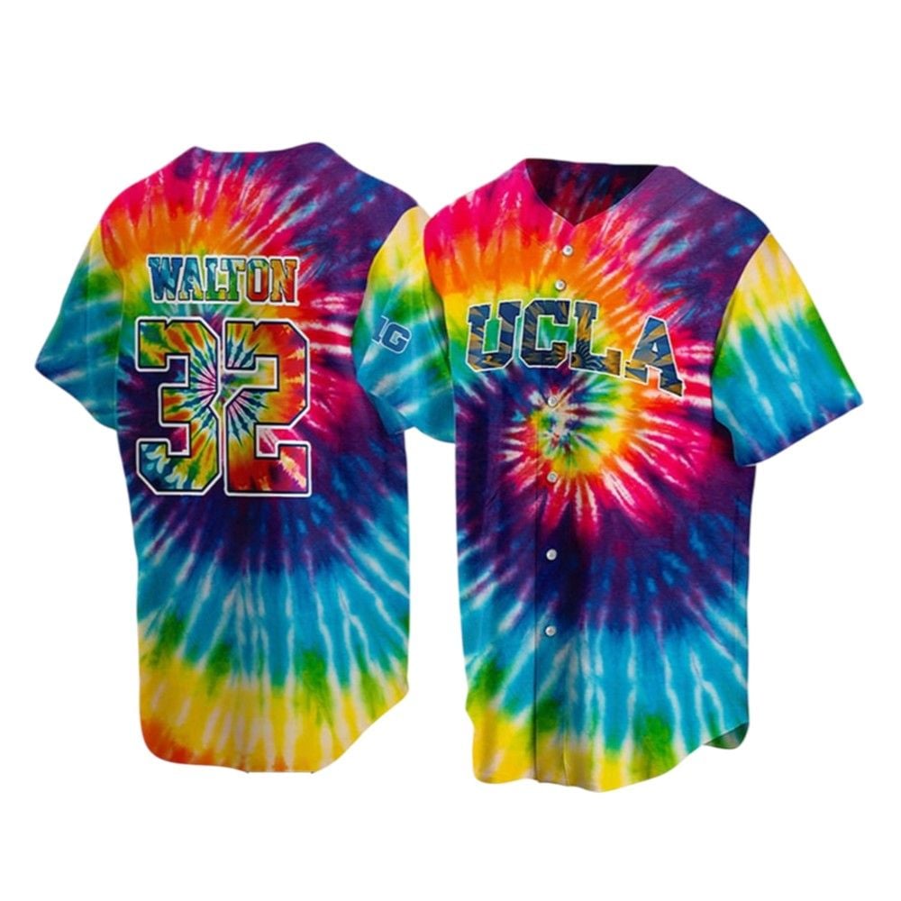 UCLA Honors The Late Bill Walton Tie Dye Baseball Jersey - Grishko.com T-Shirts, Hoodie, Sweatshirt (Image 2)