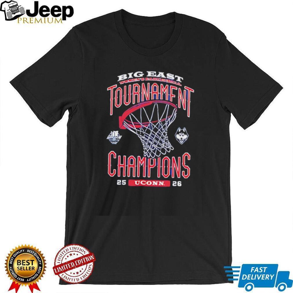 UConn Huskies 2025 26 Big East Women’s Basketball Tournament Champions T Shirt