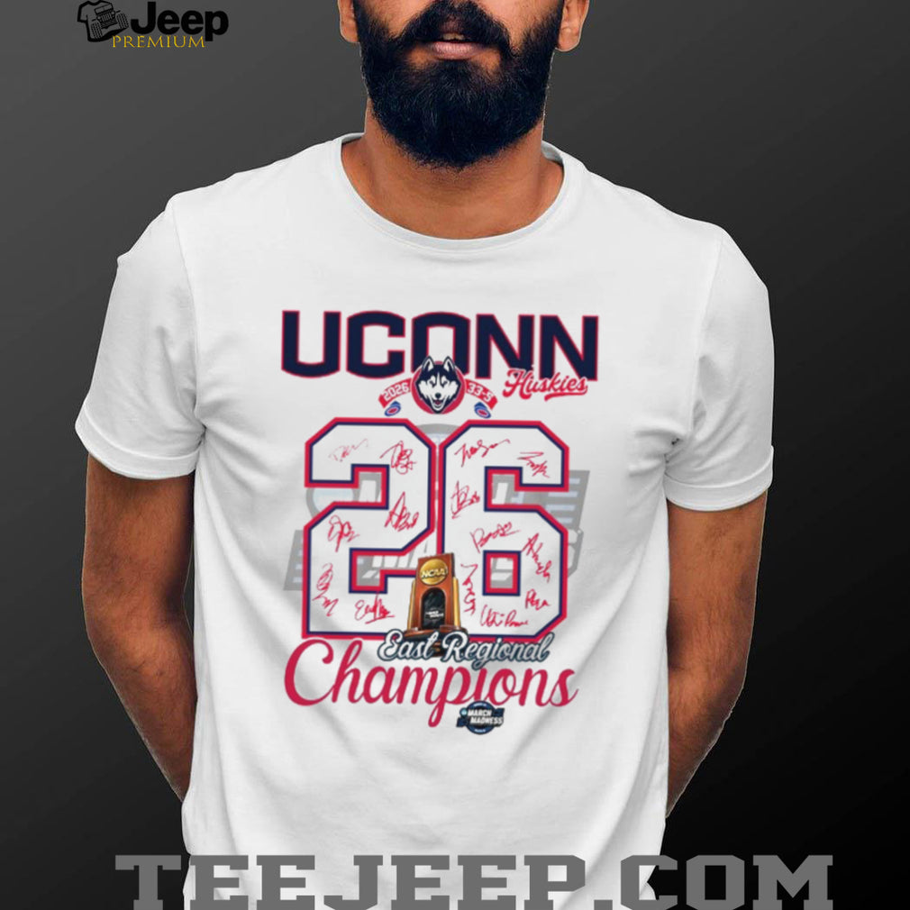 UConn Huskies 2026 East Regional Champions Signature Roster T Shirt
