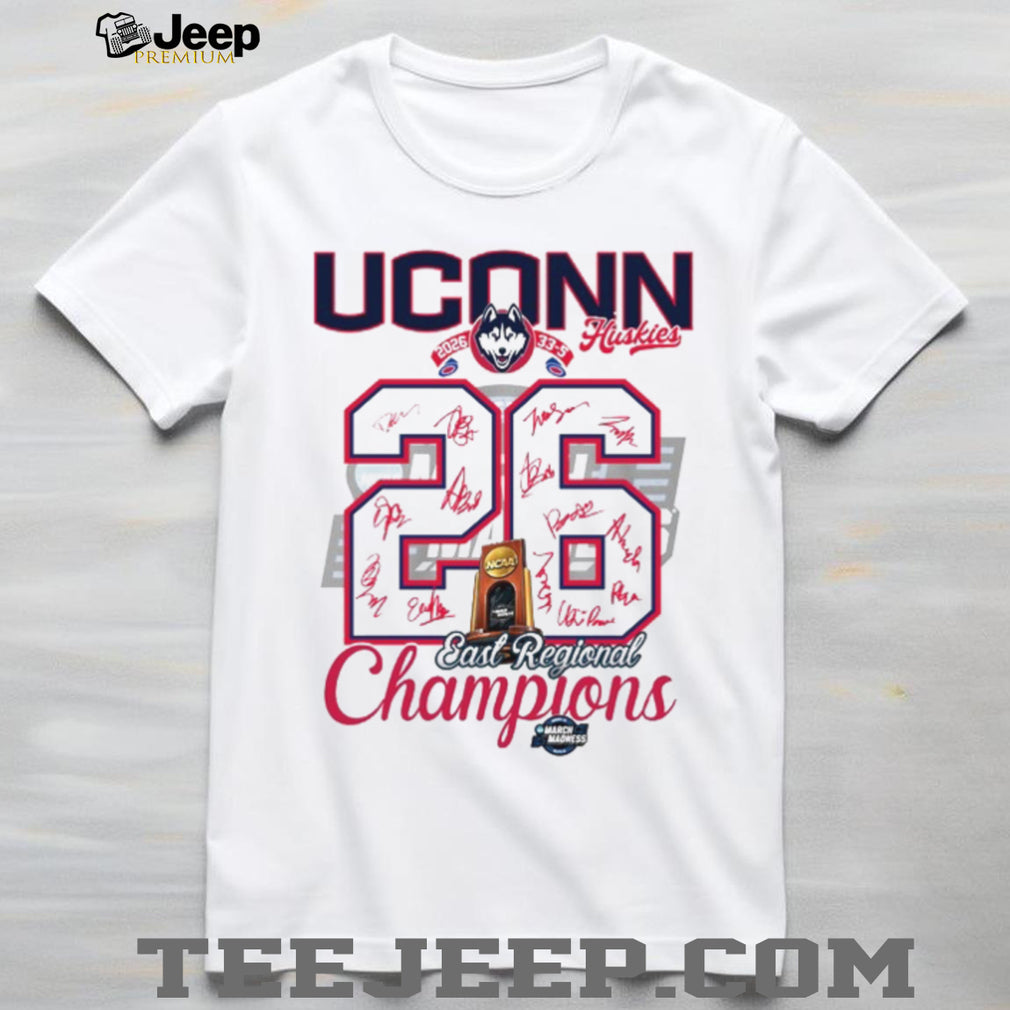 UConn Huskies 2026 East Regional Champions Signature Roster T Shirt