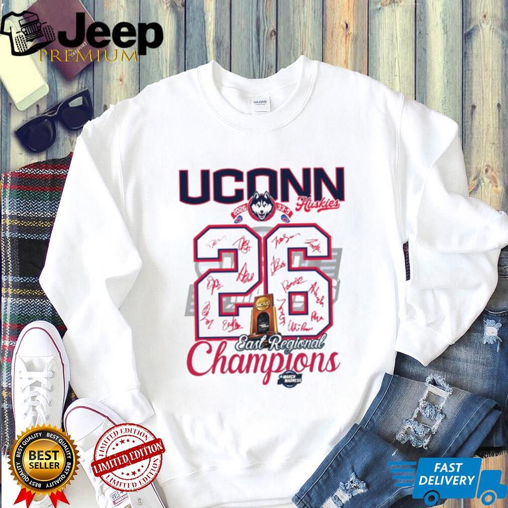 UConn Huskies 2026 East Regional Champions Signature Roster T Shirt