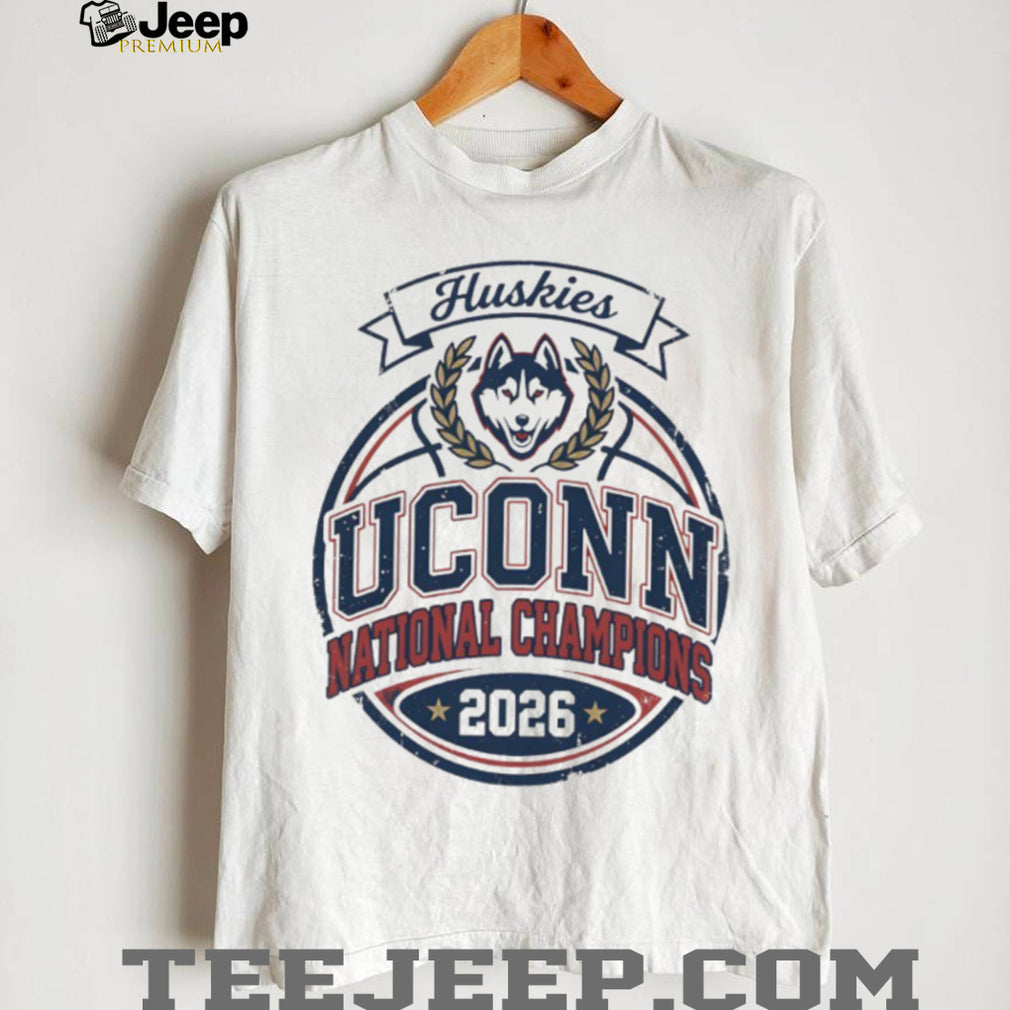 UConn Huskies 2026 National Champions Vintage Circle White T Shirt