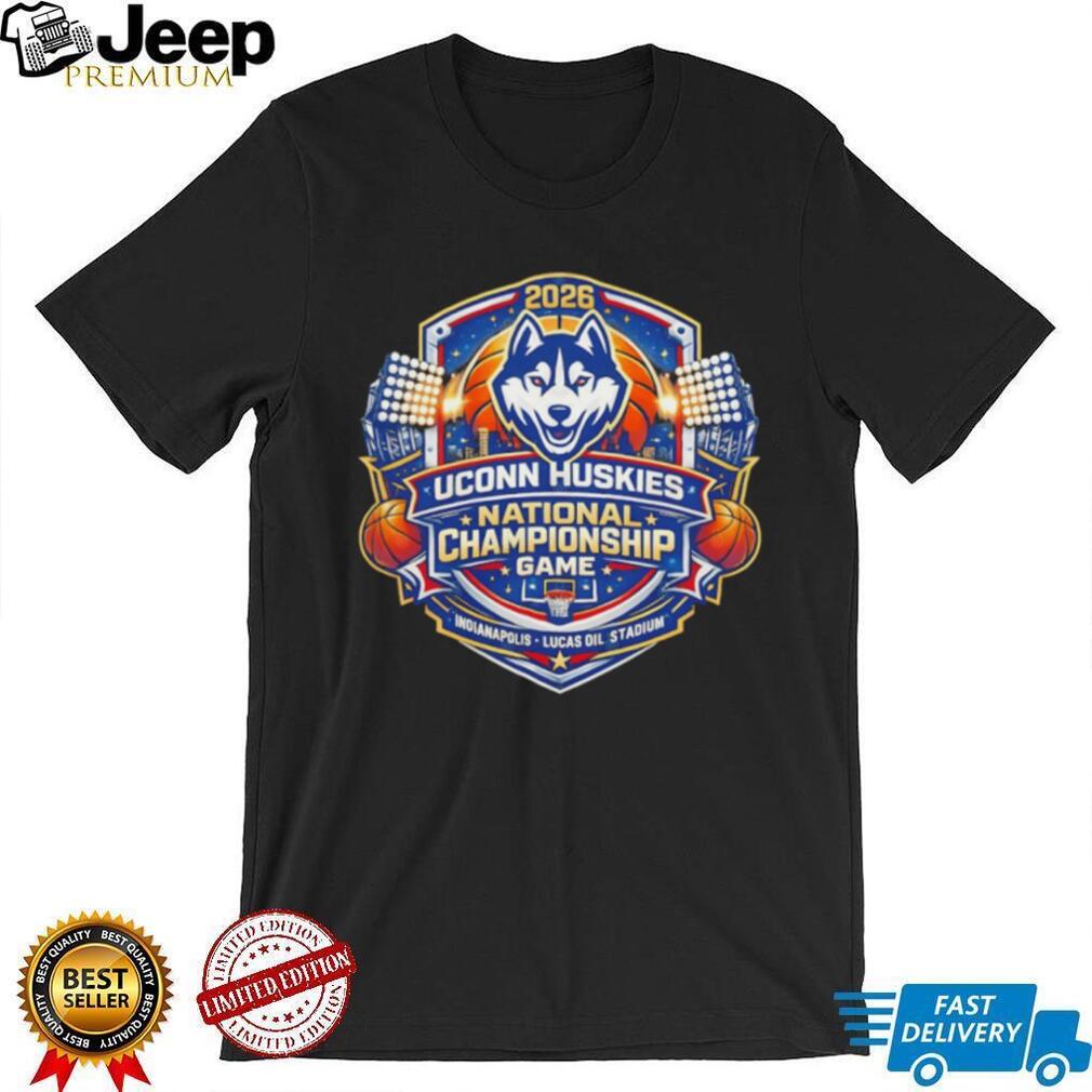 UConn Huskies 2026 National Championship Game Indianapolis Stadium Black T Shirt