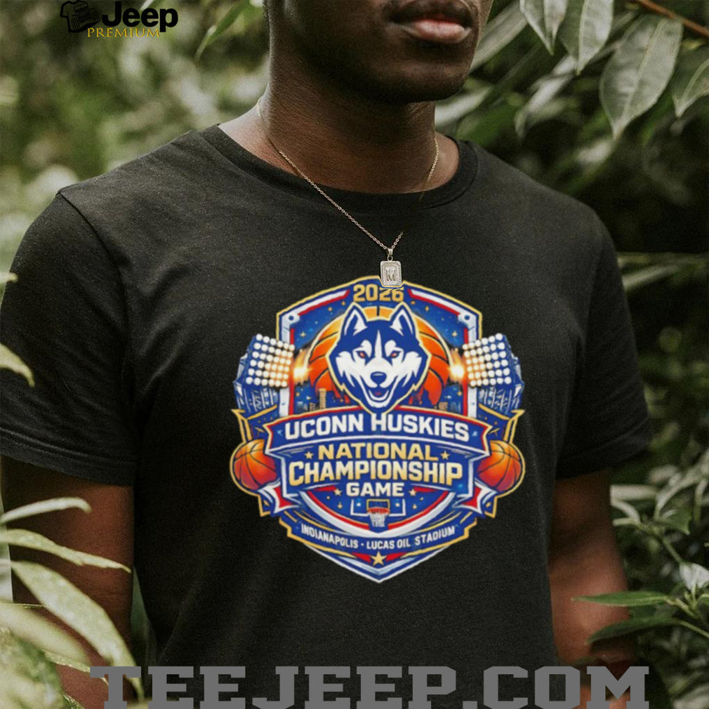 UConn Huskies 2026 National Championship Game Indianapolis Stadium Black T Shirt