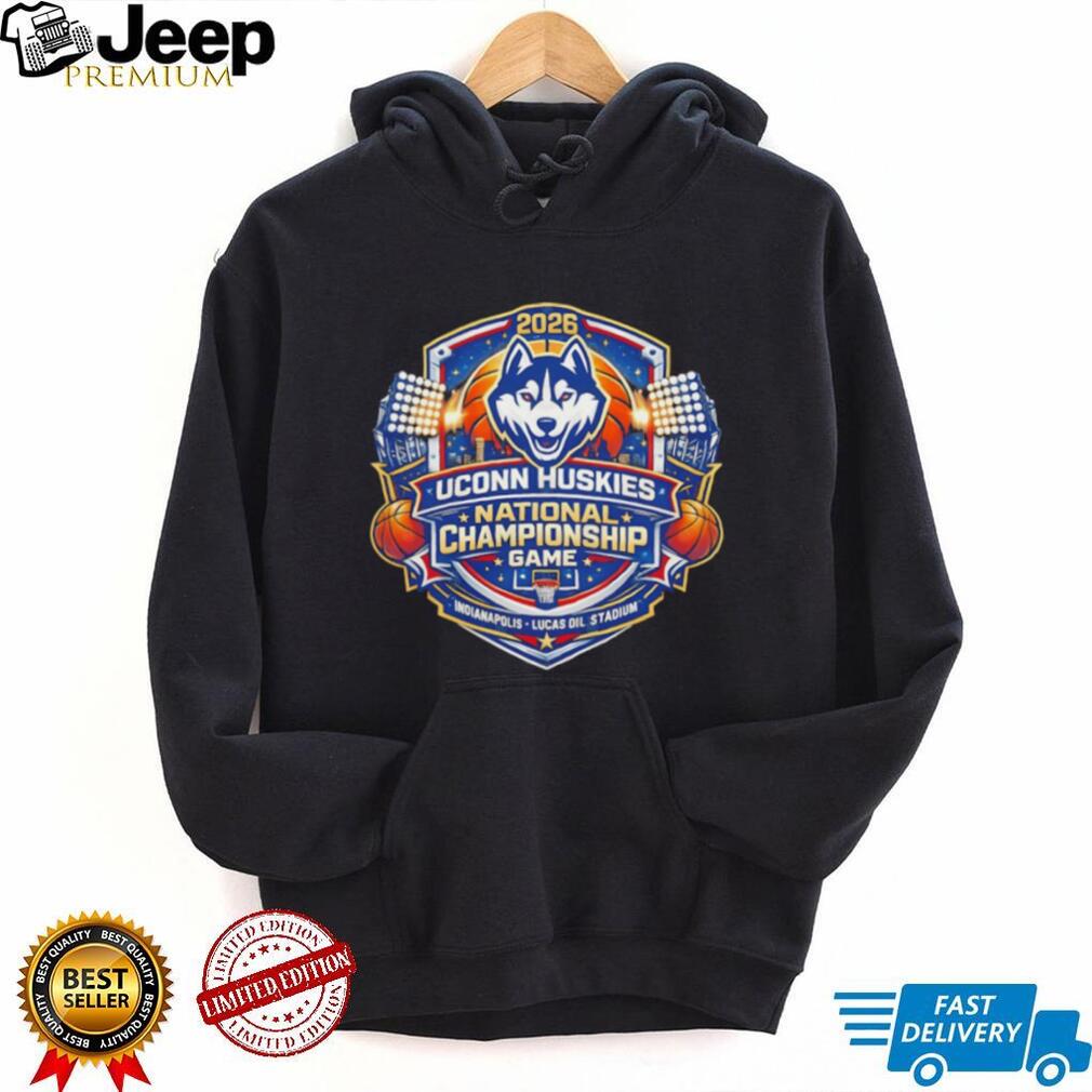 UConn Huskies 2026 National Championship Game Indianapolis Stadium Black T Shirt