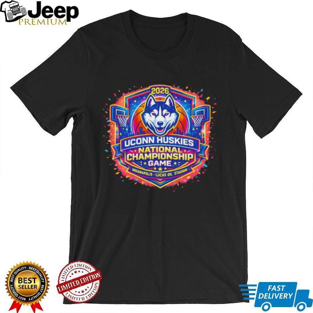 UConn Huskies 2026 National Championship Game Neon Burst Black T Shirt