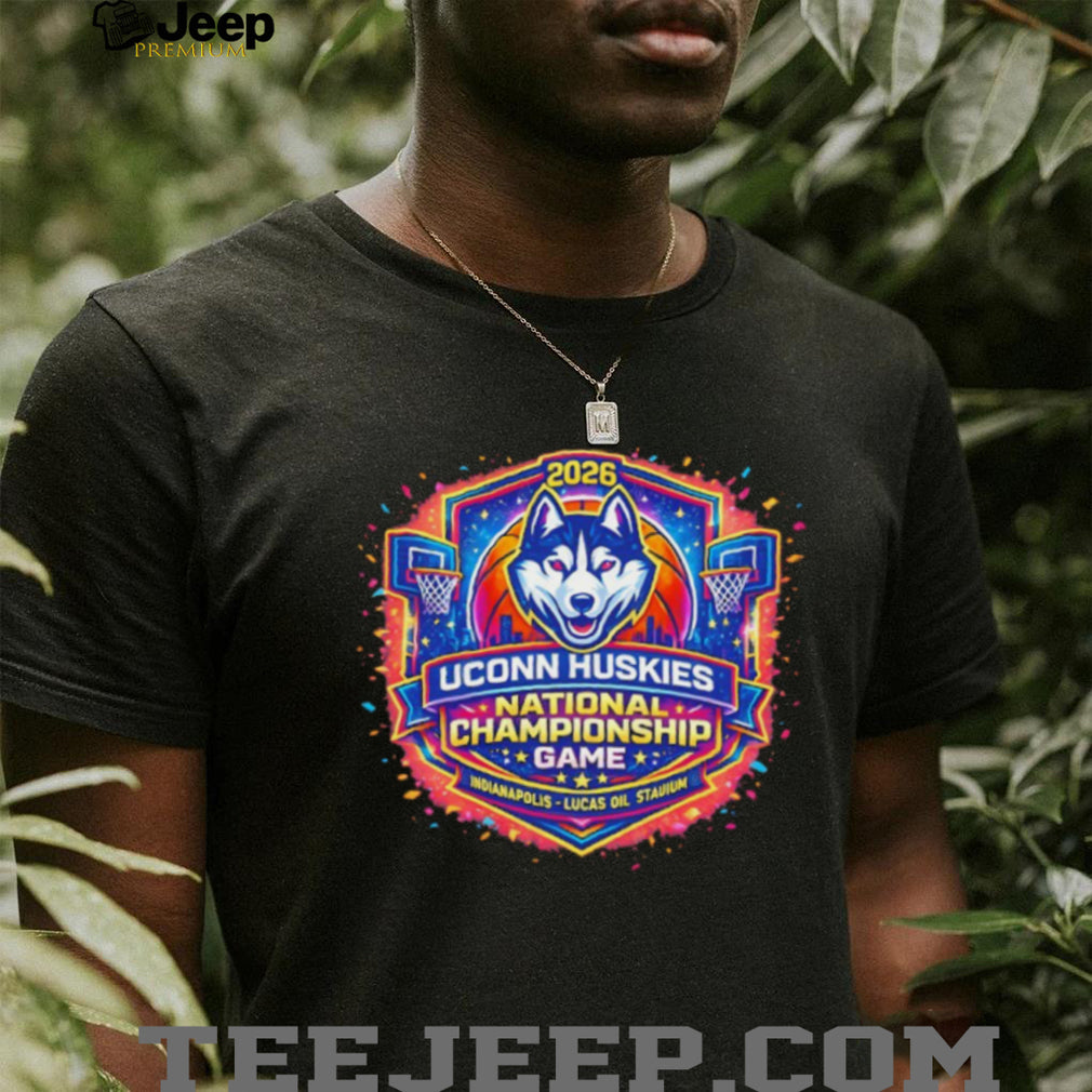 UConn Huskies 2026 National Championship Game Neon Burst Black T Shirt