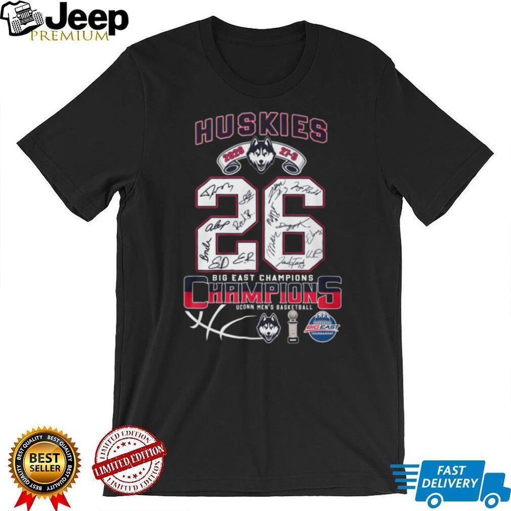 UConn Huskies Men’s Basketball Big East Champions 2026 Signatures T Shirt