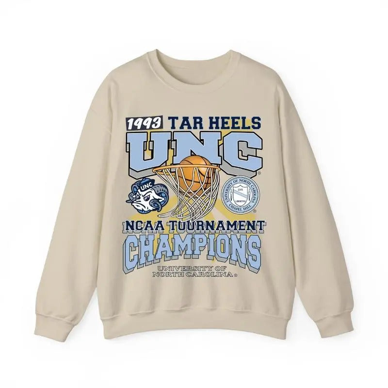 UNC Men Shirt 1993 TAR Heels UNC Champions Sweatshirt, College Football Sweatshirt, South Shirt Football Game, Sport Shirt, Unisex Retro Tee for Men, for Women Menswear Sweaters