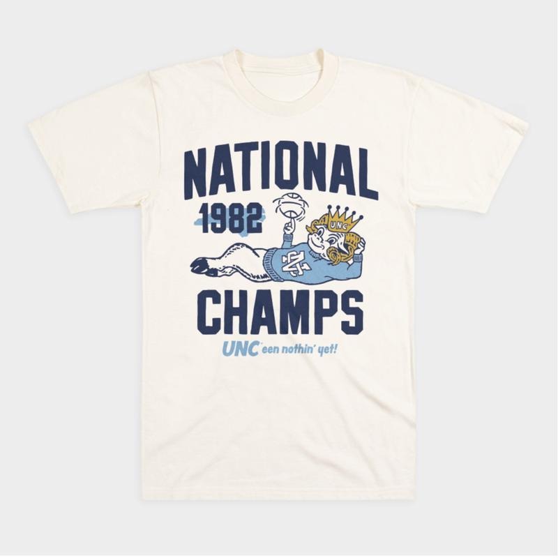 UNC Men's Basketball Vintage 1982 National Champs Tee