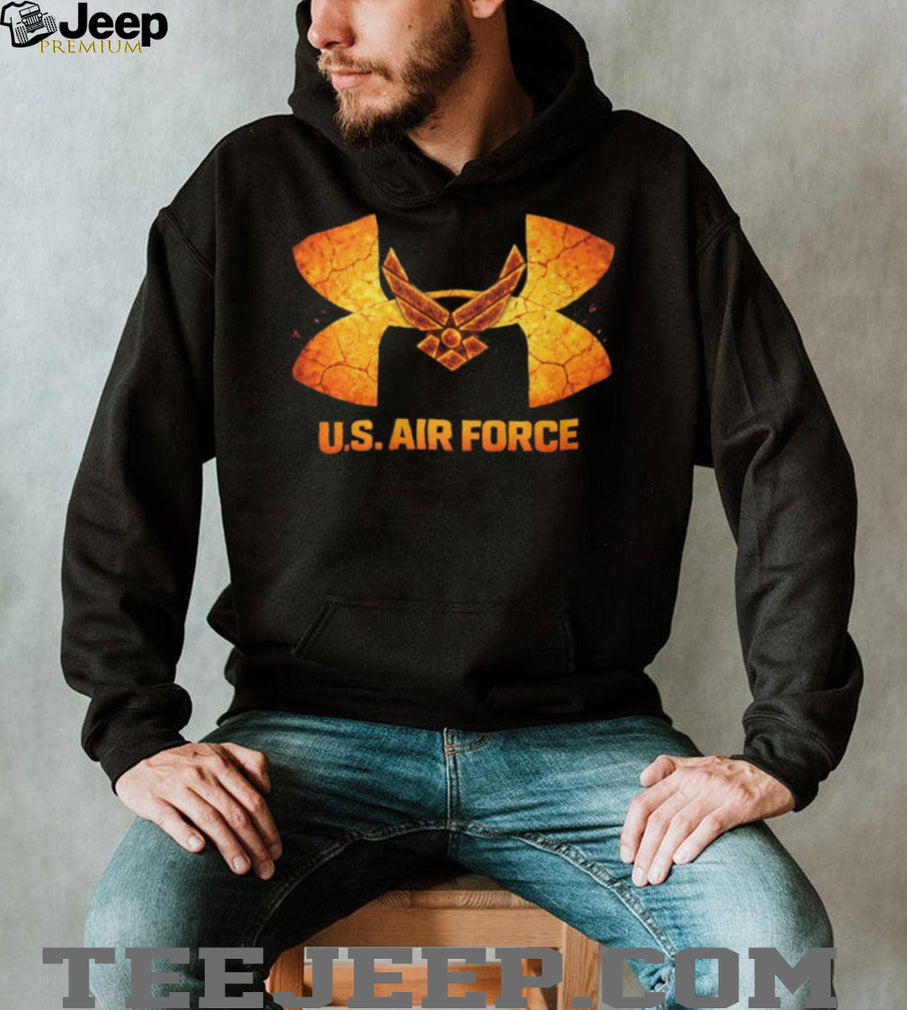 US Air Force Logo Mashup Lava Texture Military T Shirt