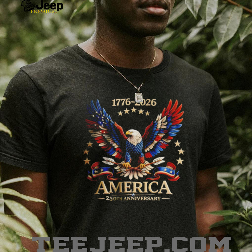 US America 250th Anniversary Independence Day 1776 2026 Bald Eagle Flag Retro T Shirt