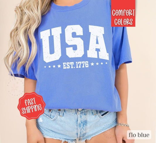 USA 1776 Shirt Comfort Colors, America Shirt for July 4th, Memorial Day Shirt, USA Shirt, Election Shirt, Patriotic Shirt, 1776 Tshirtstyle{n002}2