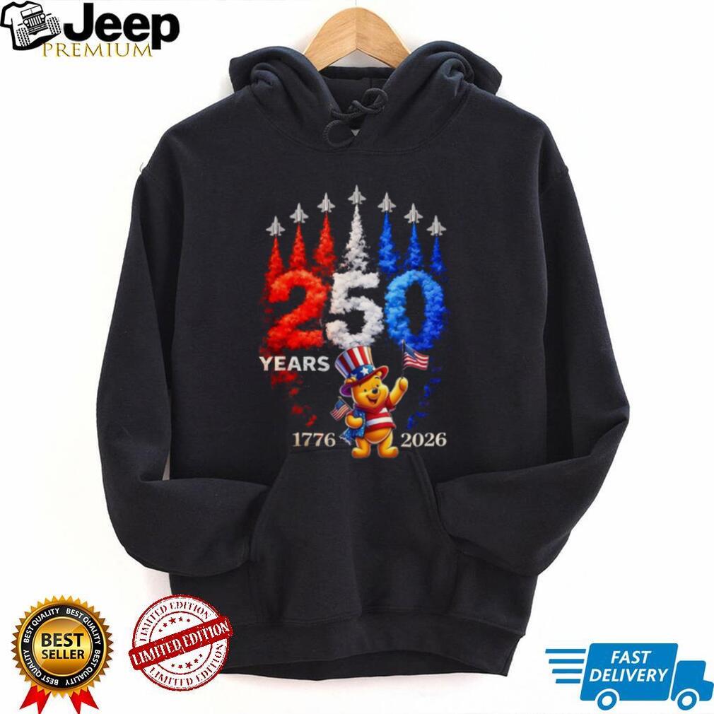 USA 250 Years 1776 2026 Patriotic Pooh Jet Flyover T Shirt