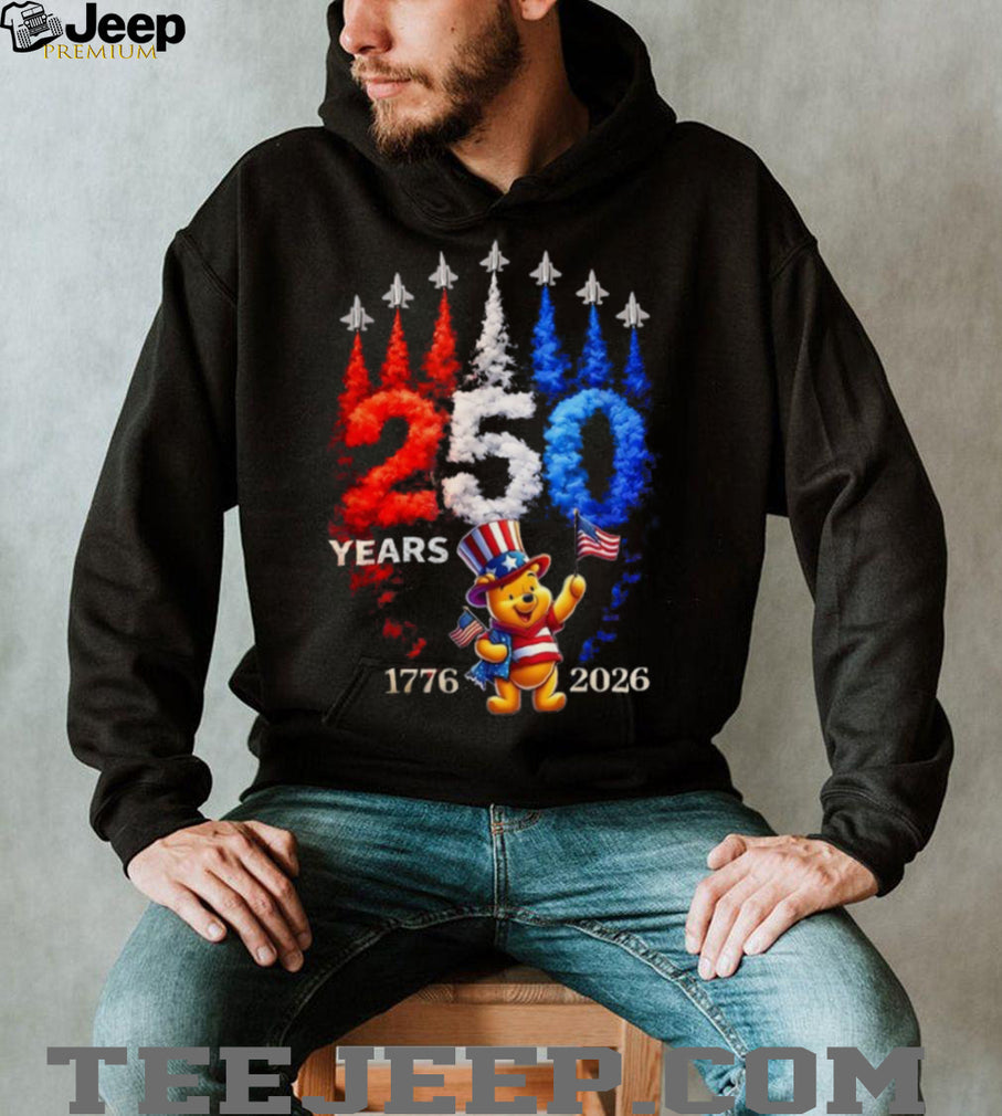 USA 250 Years 1776 2026 Patriotic Pooh Jet Flyover T Shirt