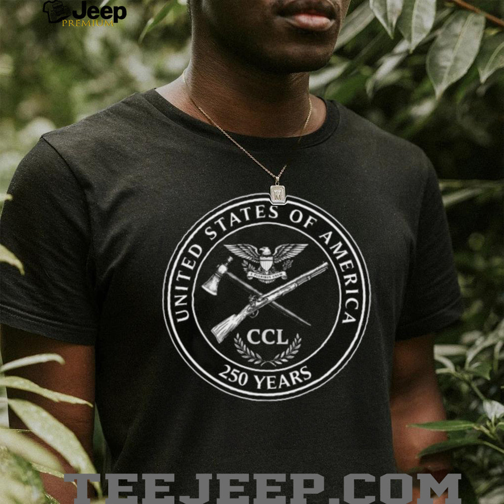 USA 250 Years CCL Patriotic Eagle and Crossed Muskets Heritage T shirt