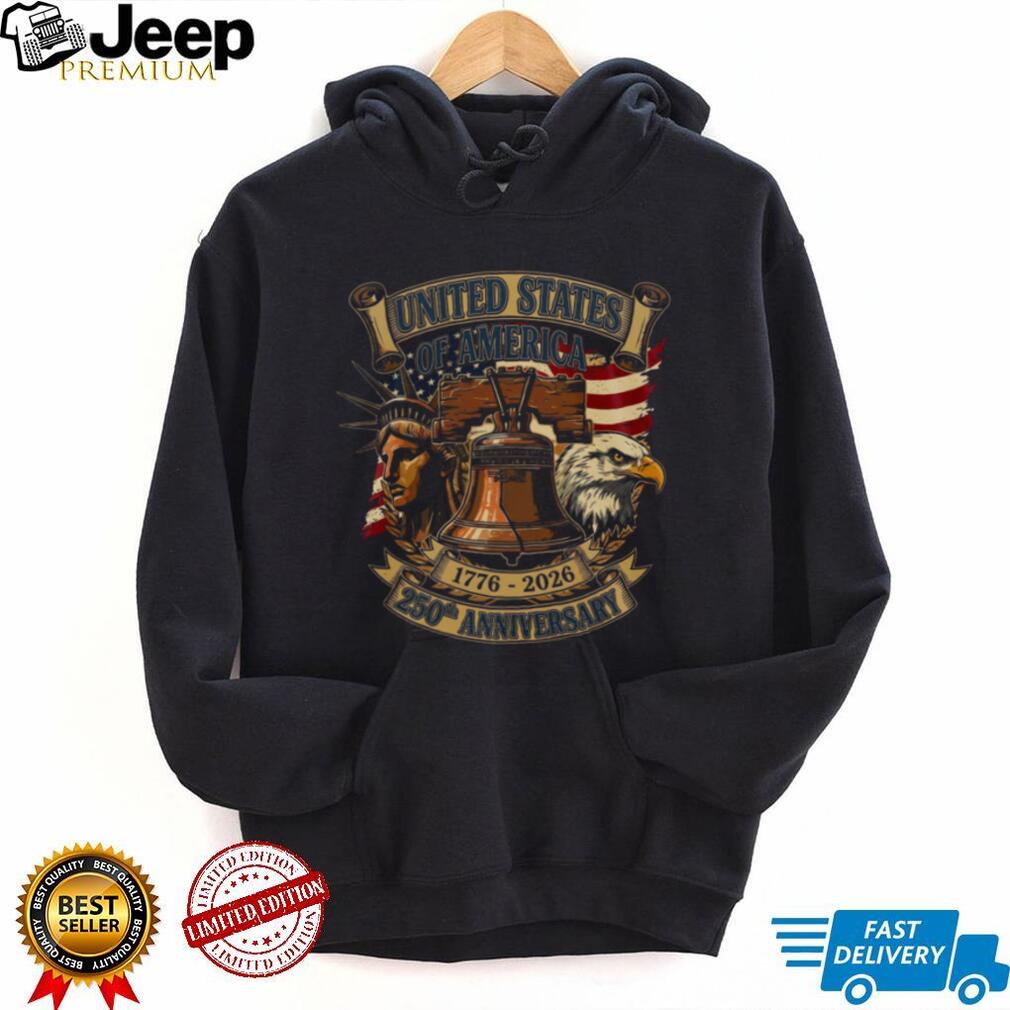 USA 250th Anniversary Liberty Bell and Eagle Patriotic T Shirt