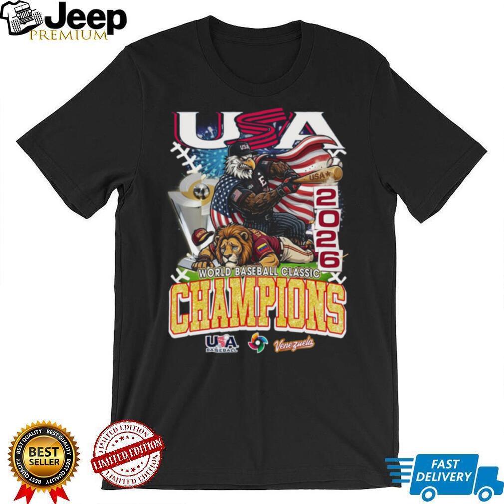 USA Baseball 2026 World Baseball Classic Champions Eagle vs Lion T Shirt