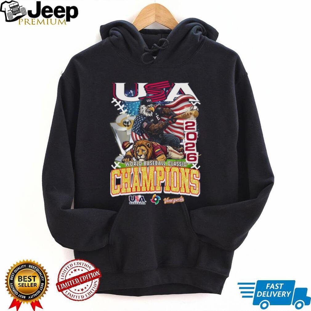 USA Baseball 2026 World Baseball Classic Champions Eagle vs Lion T Shirt