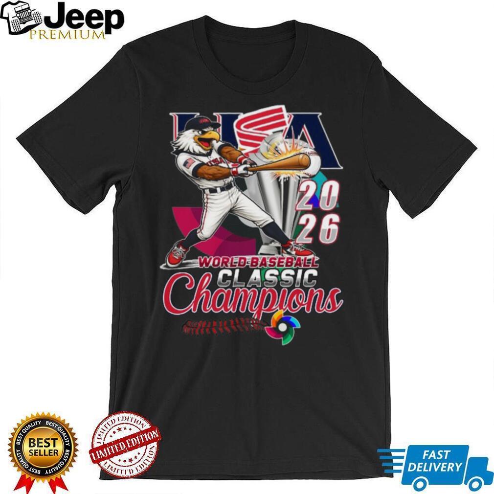 USA Eagle World Baseball Classic Champions 2026 Retro Graphics T Shirt