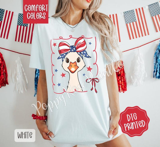 USA Goose Comfort Colors Shirt, Cute Patriotic Tshirt, Trendy Women's Tee, Gift for Her