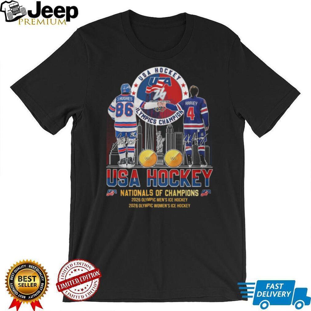USA Hockey 2026 Olympic Nationals of Champions Hughes & Harvey T Shirt