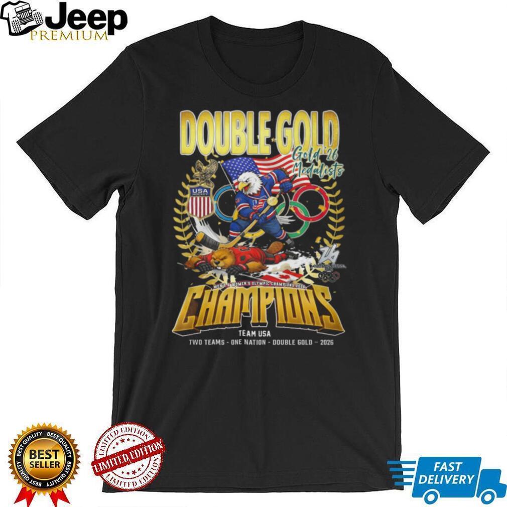 USA Hockey Double Gold Champions 2026 Eagle vs Beaver T Shirt
