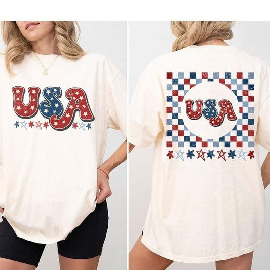 USA Retro Shirts, 4th Of July Shirts, 4th of July Tee, Retro Funny Fourth Shirt, Womens 4th of July T-shirt, America Shirts For Women, Independence Day Gifts, Women's Tops, America Patriotic Tee, Gift For Her