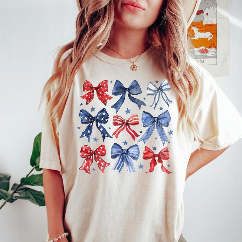 USA Shirt, 4th of July Shirt, Red White and Blue, Coquette Fourth of July Shirt, USA Graphic Tee, Trendy 4th of July, Patriotic Shirt, Comfort Colors Shirt