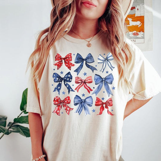 USA Shirt, 4th of July Shirt, Red White and Blue, Coquette Fourth of July Shirt, USA Graphic Tee, Trendy 4th of July, Patriotic Shirt, Comfort Colors Shirt