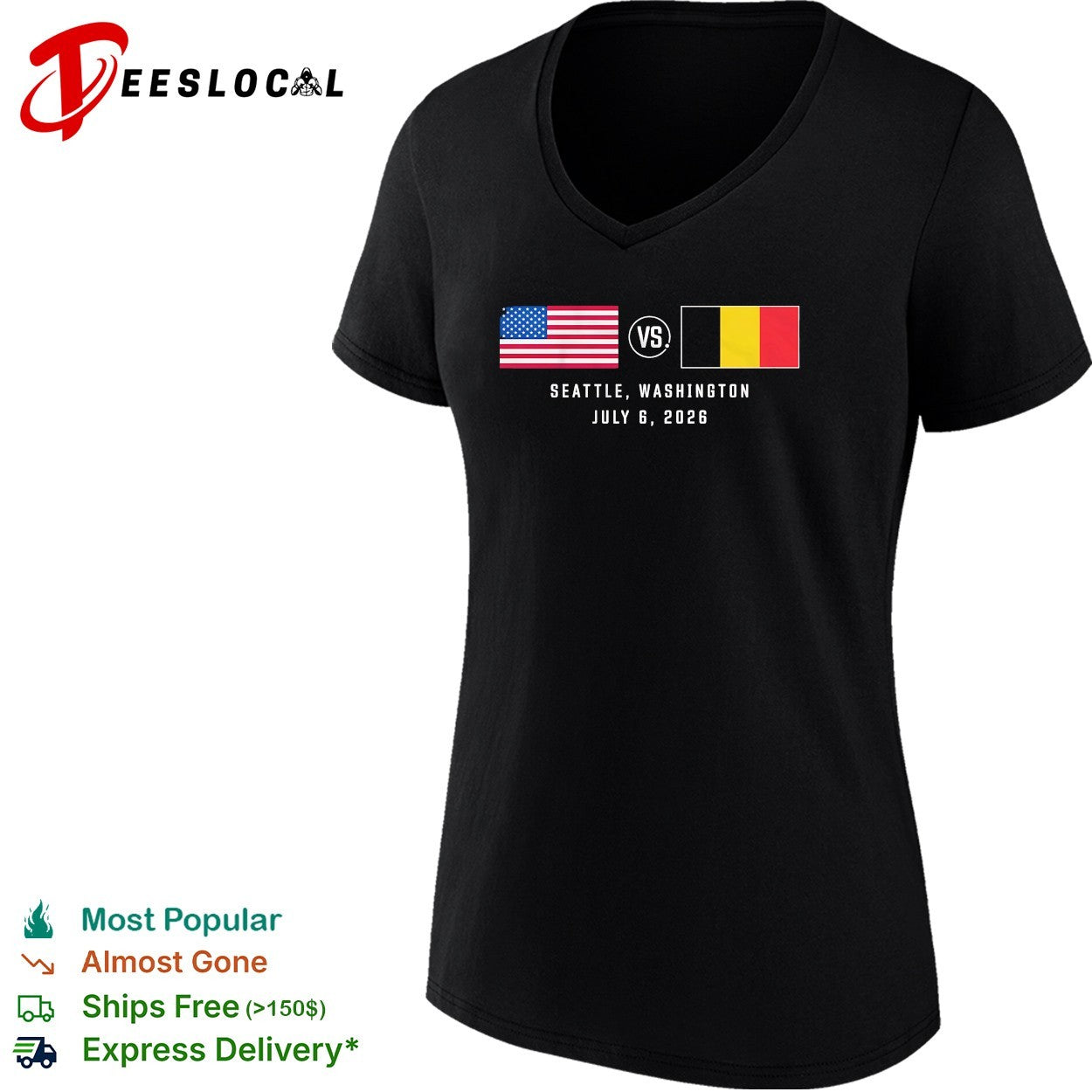 USA vs Belgium Seattle Washington July 6 2026 World Cup shirt