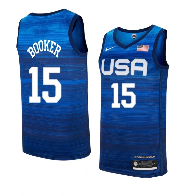 USA Dream Team 14 #15 Booker Tokyo Olympics Team USA Blue Style 1
