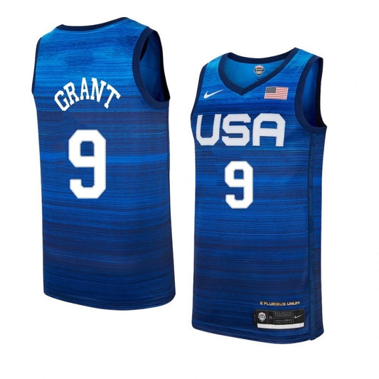 USA Dream Team 14 #9 Grant Tokyo Olympics Team USA Blue Style 2