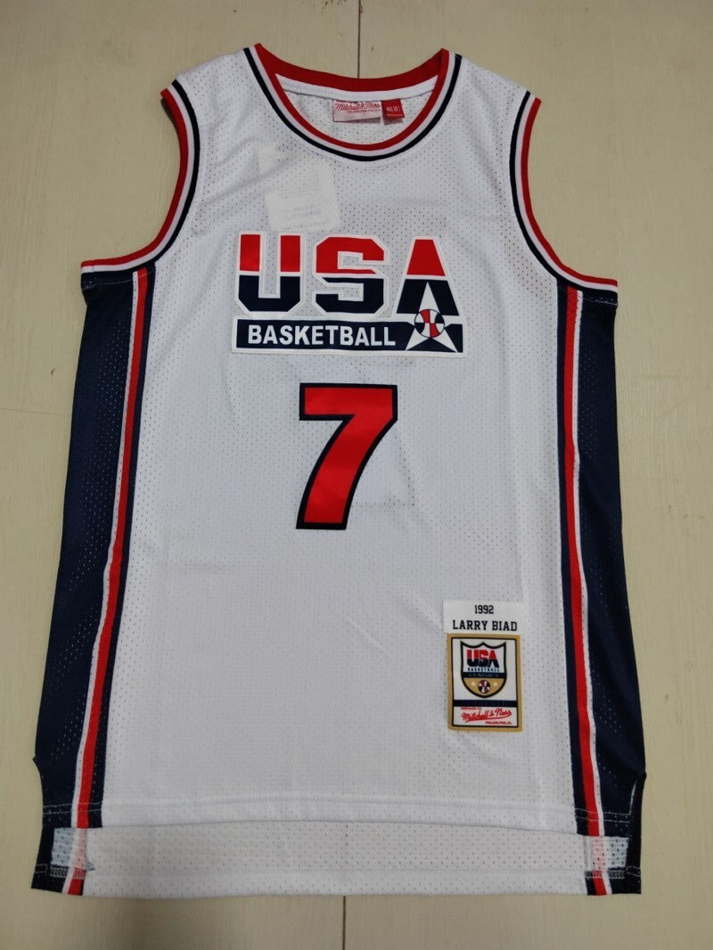 USA #7 Bird Dream Team 1 White 7 Retro s-xxl Style 2