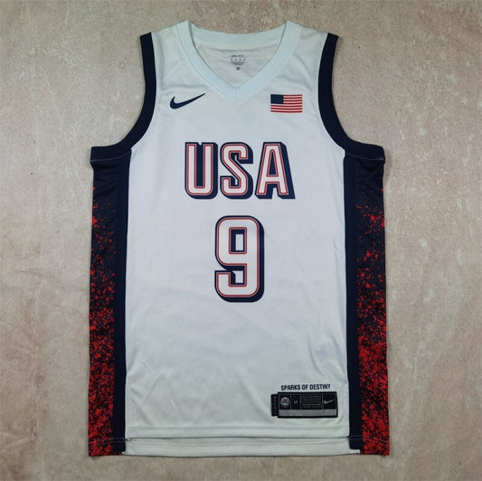 USA #9 Tyrese Haliburton Hot Press Dream Team 16 White s-xxl Style 2
