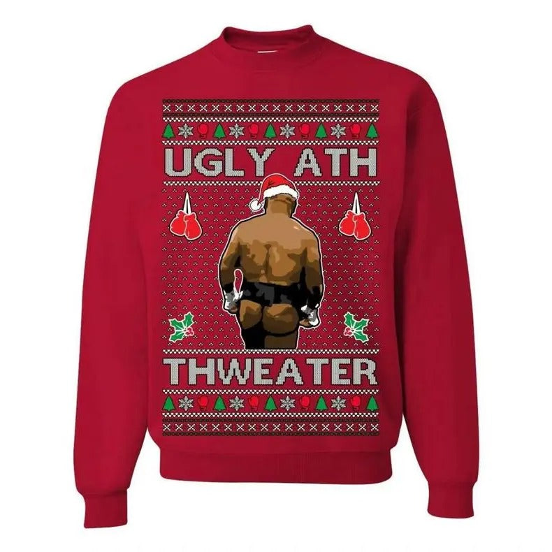 Ugly Ath Sweater Merry ,Butt Viral Ugly Boxing Fight Meme Men Women Funny Ugly Christmas Sweater Ugly Christmas T-Shirts,...