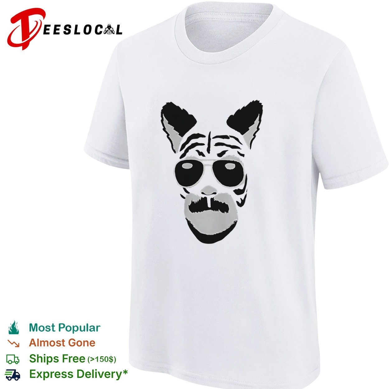 Fallout Tiger with Mustache and Aviator Sunglasses shirt