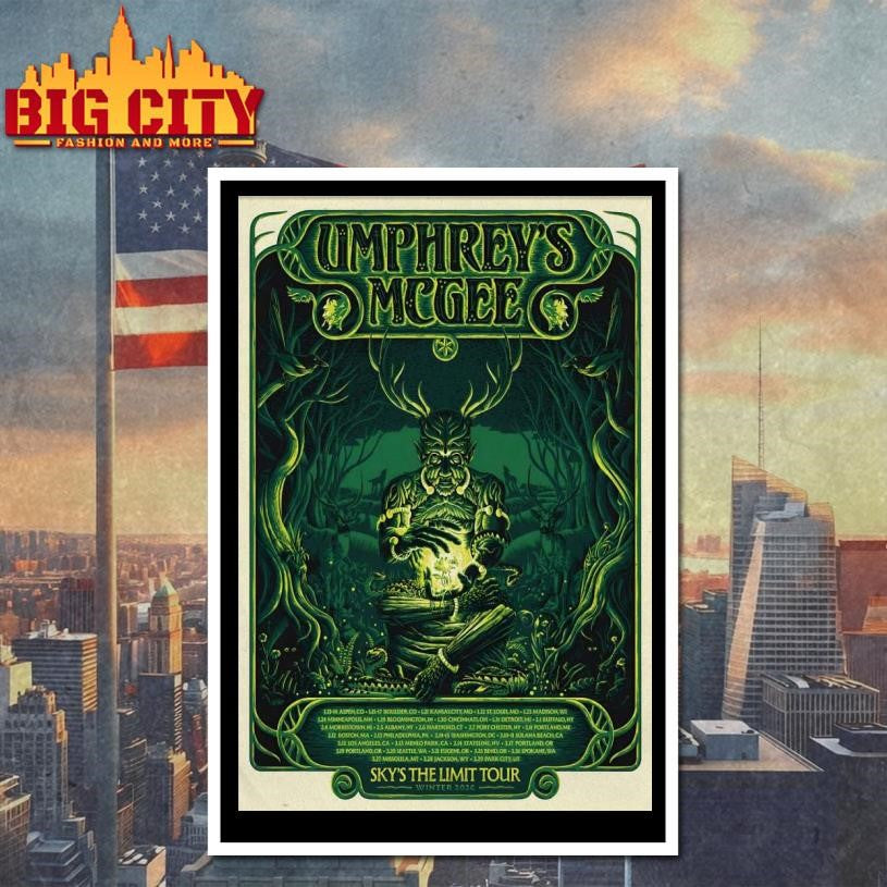 Umphrey’s McGee Sky’s The Limit Tour Winter 2026 Poster Shirt