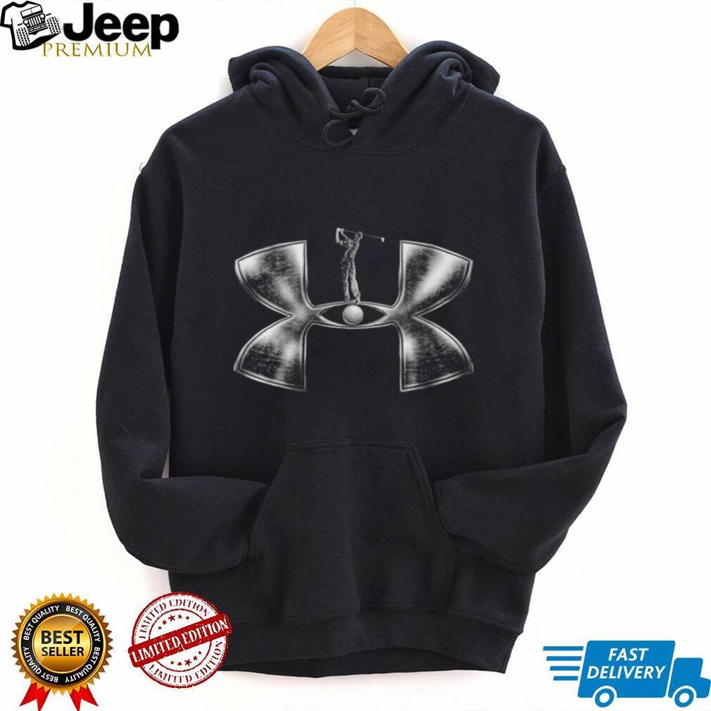 Under Armour Golf Logo Silver Metallic Graphic Sport T Shirt