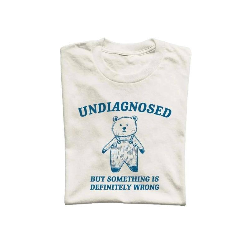 Undiagnosed But Something Is Wrong Unisex T Shirt, Vintage Drawing Tee, Weird T-Shirt, Graphic Tee