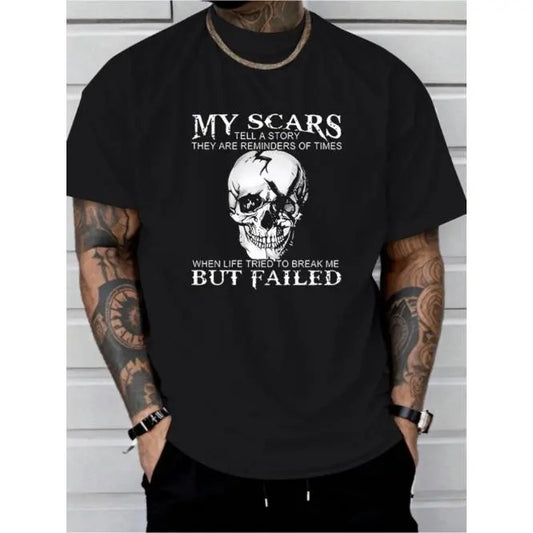 Unique Storytelling Print Tee Shirt for Men - Casual Short Sleeve Summer T-Shirt with Inspirational Quote Made in USA