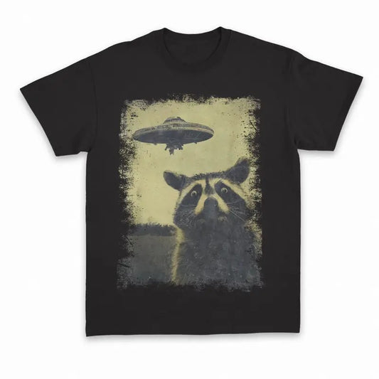 Unisex  Raccoon Ufo Funny shirt, Cool Vintage Style Raccon Shirt
