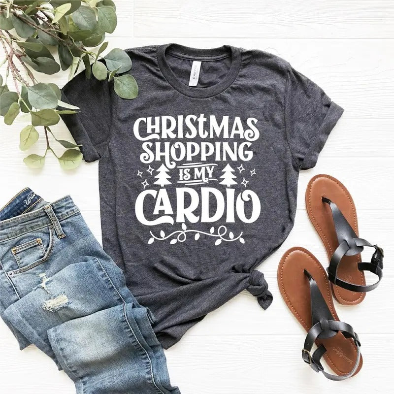 Unisex Christmas Shopping is My Cardio Shirt, Holiday Shopping Pullover Hoodie
