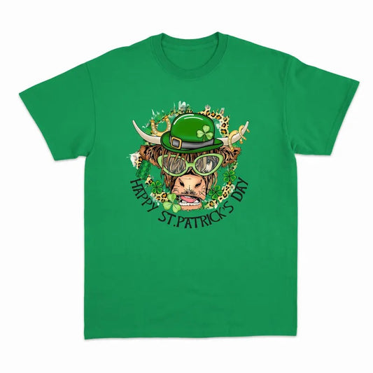 Unisex Happy St. Patrick's Day Highland Cow   T-Shirt  , Sweatshirt  and Hoodie