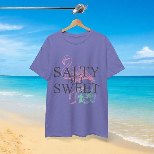 Unisex Heavy Cotton Tee,Salty but Sweet T-Shirt,Flamingo Tee,Beach Vibes,Unisex Adult T-Shirt, Summer T-Shirt, fashion by StormCandyCo