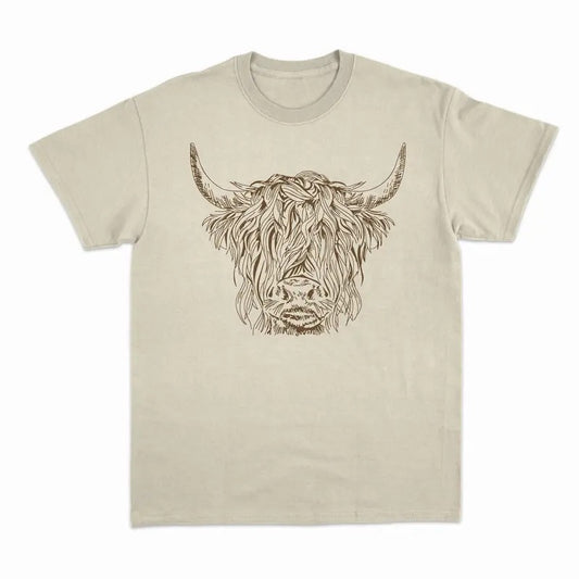 Unisex Highland Cow Retro Vintage  T-Shirt , Sweatshirt and Hoodie