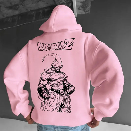 Unisex Majin Buu Graphic Print Hoodie, Manga Hoodie For Men, Best Anime Hoodie, Gift For Anime Lovers, Anime Printed Shirt, DB Gift For Fans, Gift For Him, Gift For Her Tops