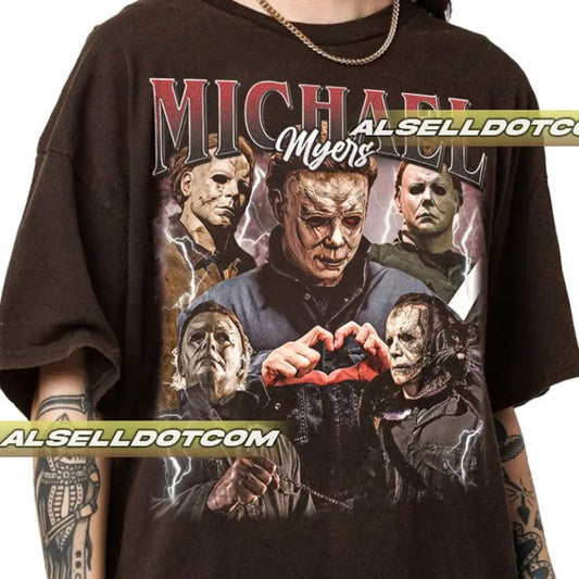 Unisex Michael Myers Vintage Tee for Halloween Enthusiasts