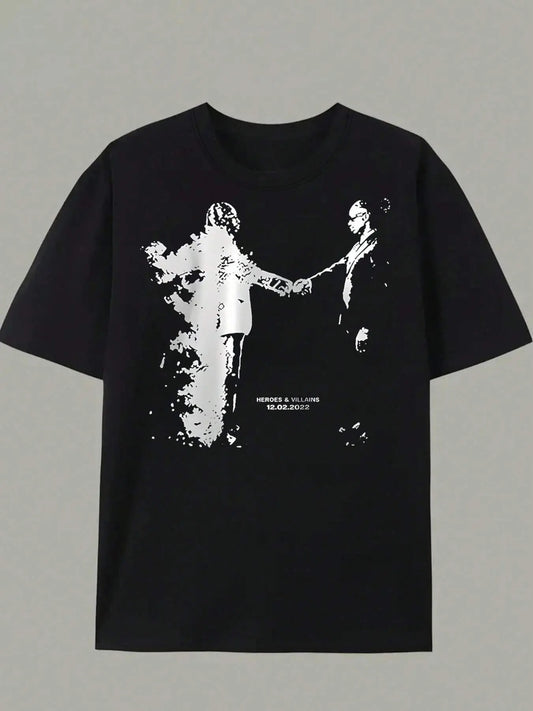 Unisex's Letter Print Graphic Tee, Vintage Trendy Casual Short Sleeve T-shirt for Daily Wear, Ladies Summer Outfit